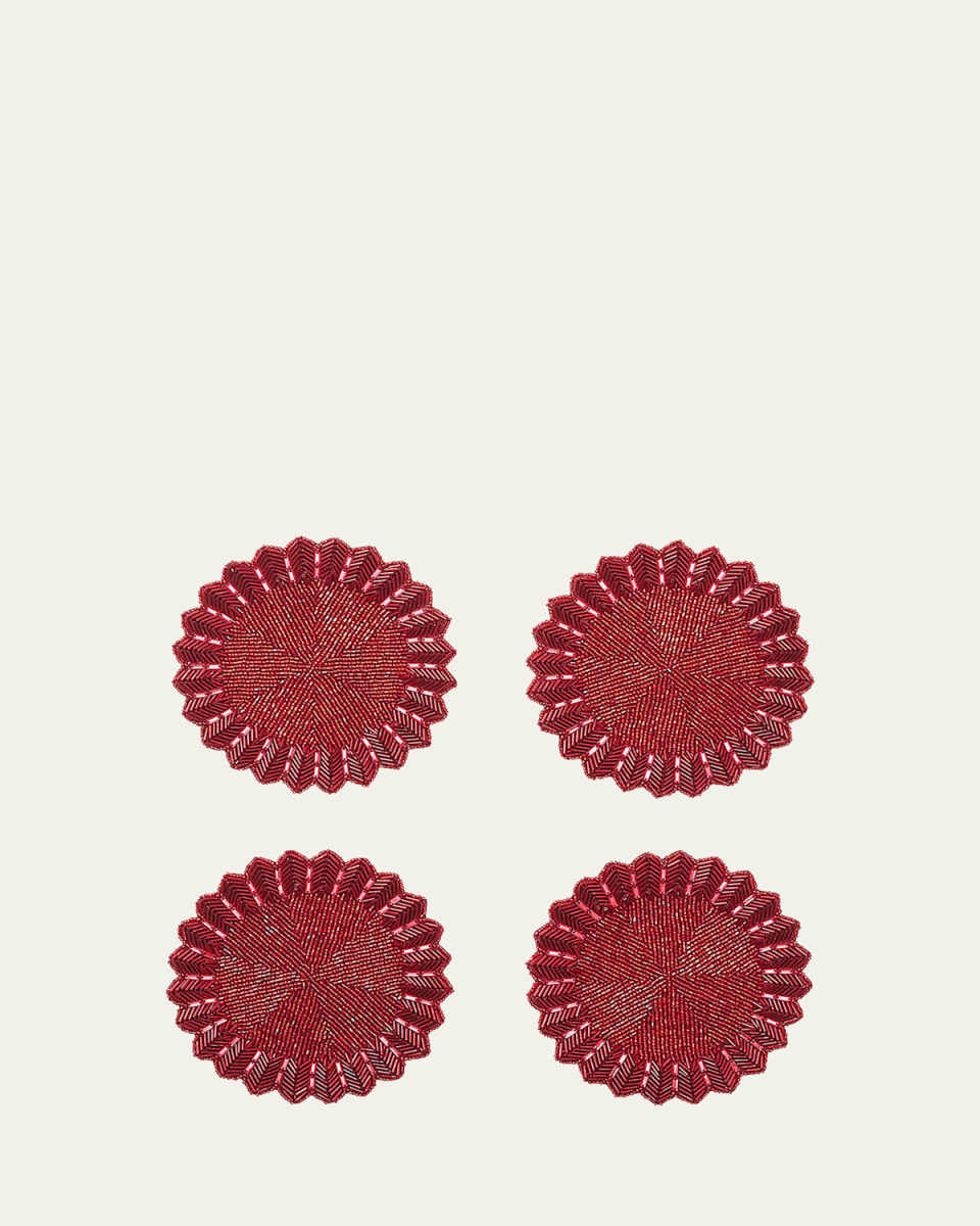 x Baccarat Etoile Red Coasters, Set of 4